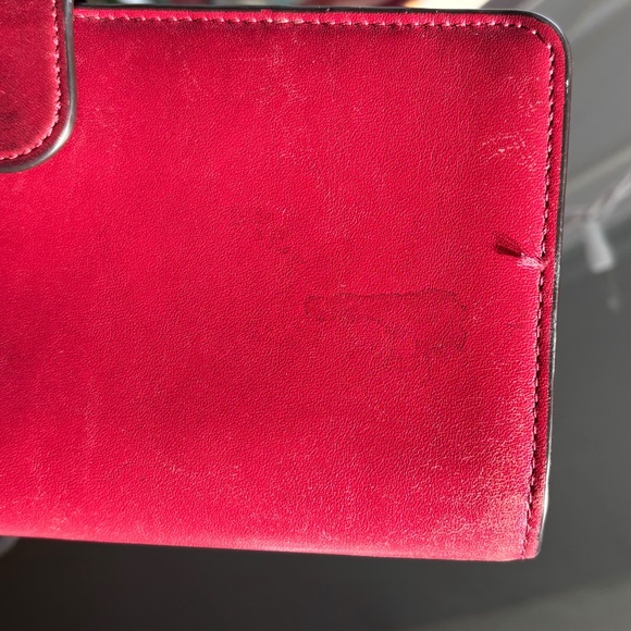 Coach Slim Wallet Red Smooth Leather - Picture 8 of 10